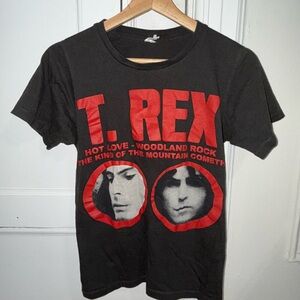 Black Vintage T-Shirt with Red T. Rex Graphic S